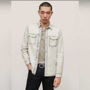 John Varvatos NWT! 100% Goat Skin Leather Izzy Slim Fit LS Shirt Jacket - sz 52